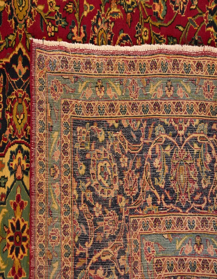 Detail image of  9' 5 x 12' 11  Hand Knotted Kashan Persian Rug