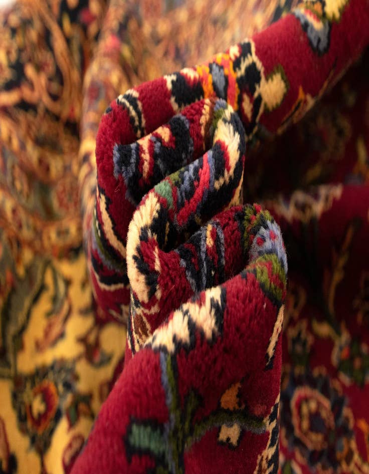 Detail image of  9' 9 x 13' 3  Hand Knotted Kashan Persian Wool Rug