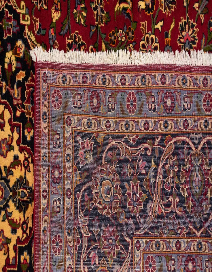 Detail image of  9' 9 x 13' 3  Hand Knotted Kashan Persian Wool Rug