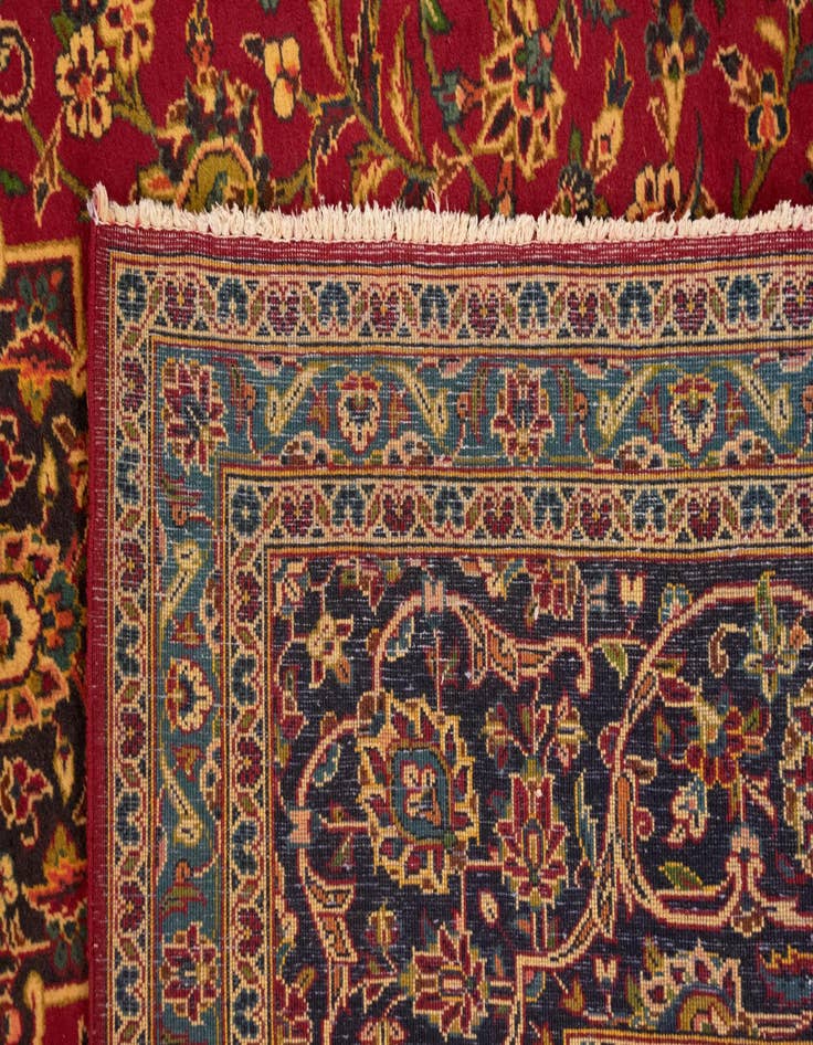 Detail image of  9' 7 x 13' 1  Hand Knotted Kashan Persian Wool Rug