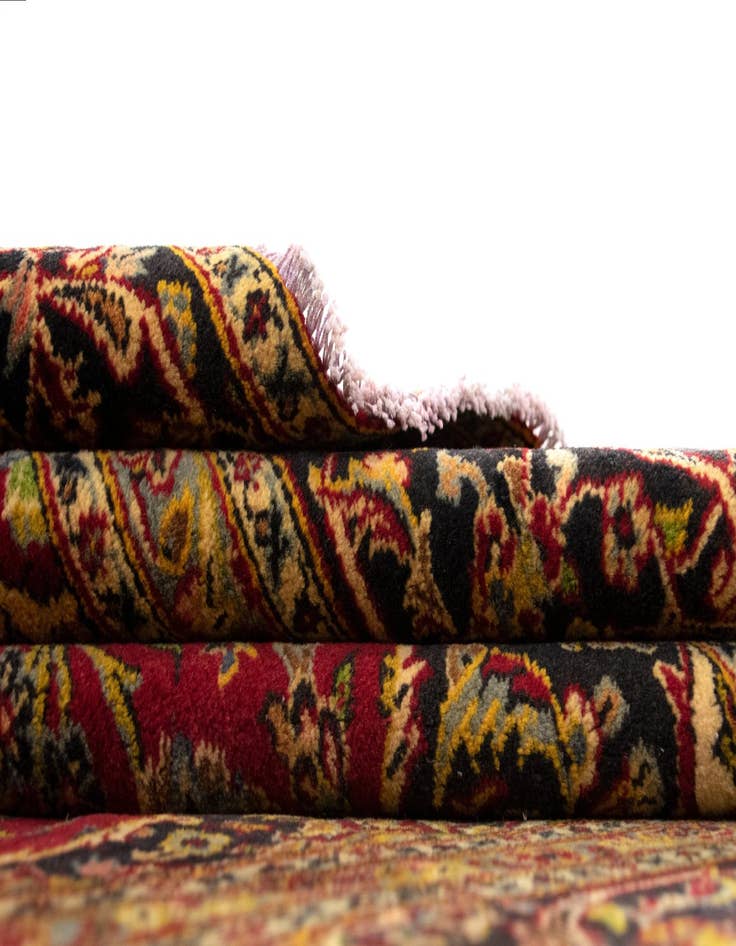 Detail image of  6' x 9' 7  Hand Knotted Kashan Persian Wool Rug