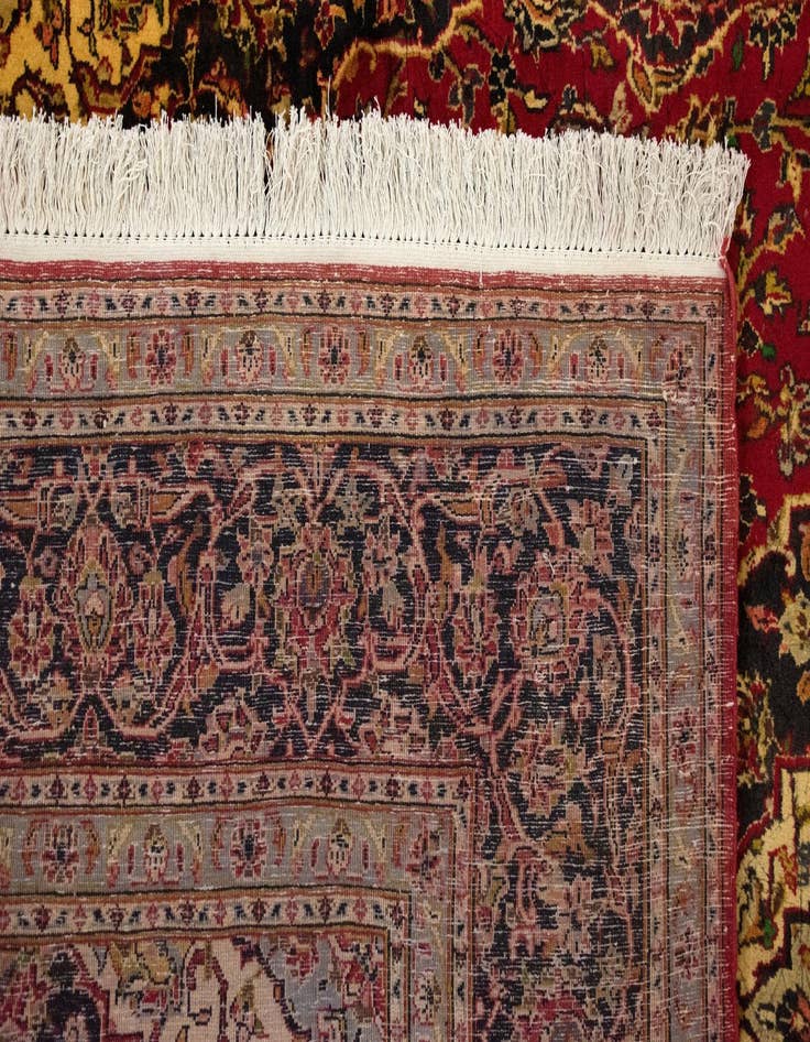 Detail image of  6' 8 x 9' 10  Hand Knotted Kashan Persian Wool Rug