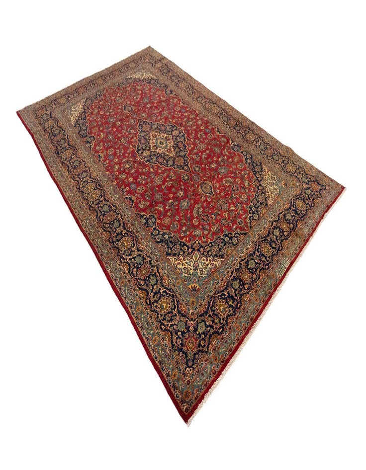 Detail image of  8' 2 x 12' 3  Hand Knotted Kashan Persian Rug