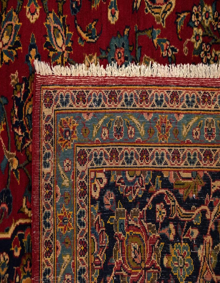 Detail image of  8' 2 x 12' 3  Hand Knotted Kashan Persian Rug