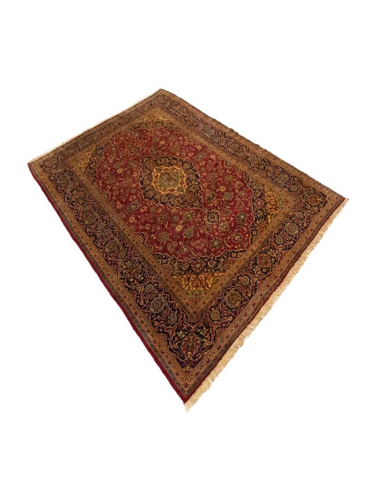 Detail image of  8' 3 x 11' 4  Hand Knotted Kashan Persian Rug