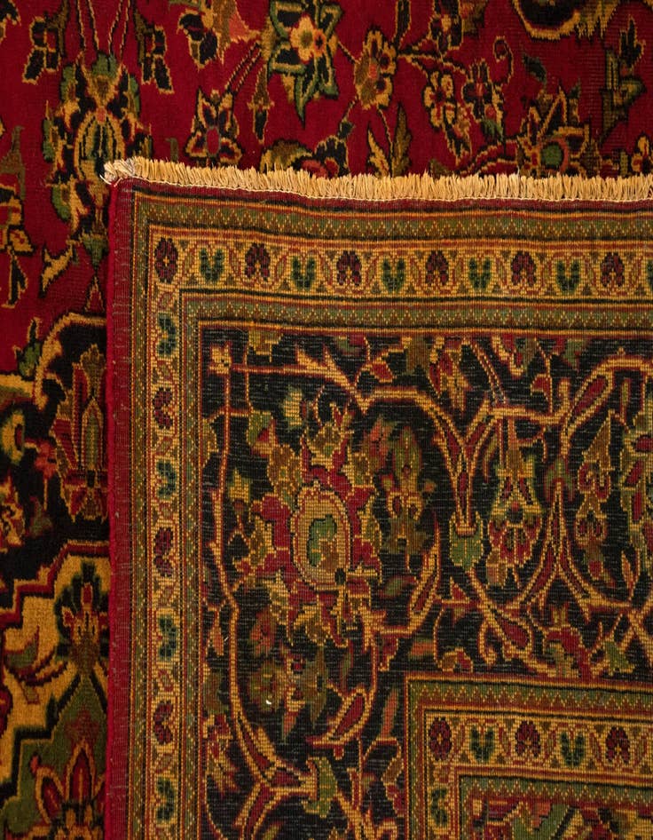 Detail image of  7' 10 x 11' 3  Hand Knotted Kashan Persian Rug