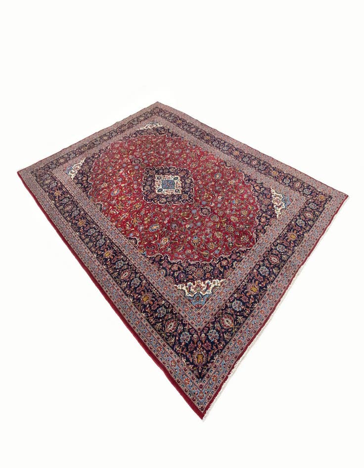 Detail image of  9' 9 x 13' 1  Hand Knotted Kashan Persian Wool Rug