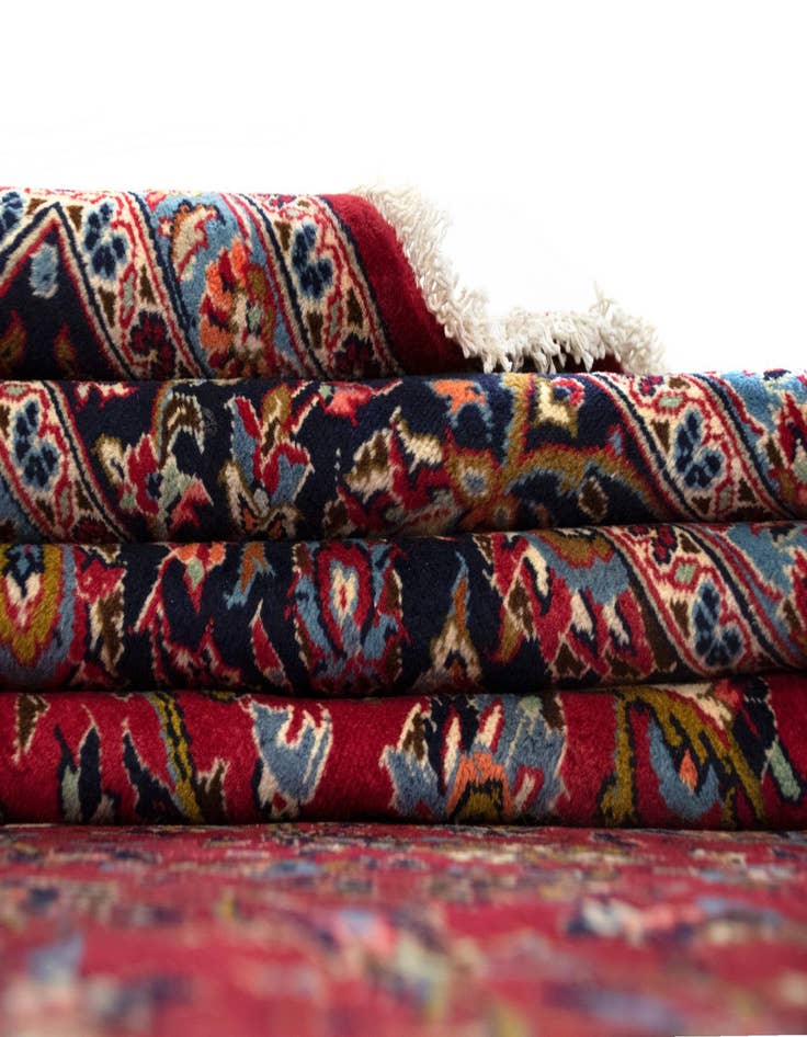 Detail image of  9' 9 x 13' 1  Hand Knotted Kashan Persian Wool Rug