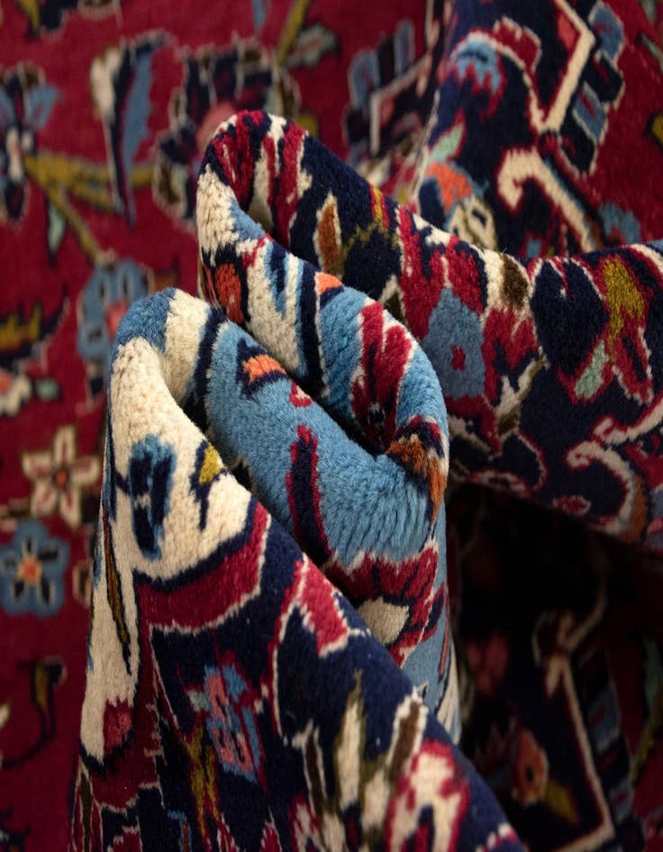 Detail image of  9' 9 x 13' 1  Hand Knotted Kashan Persian Wool Rug