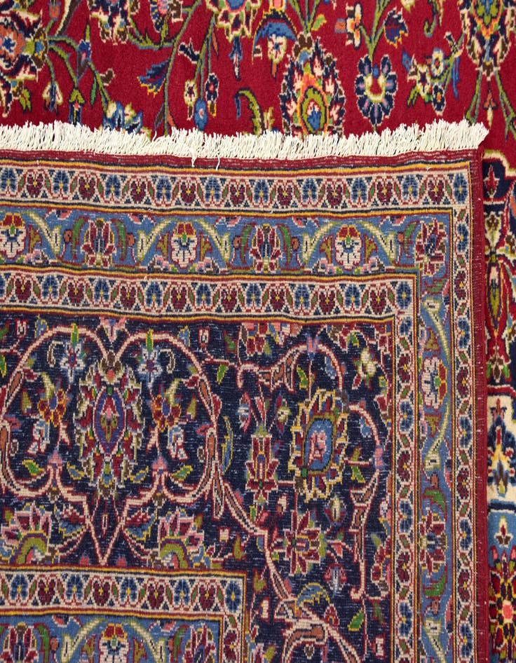 Detail image of  9' 10 x 13'  Hand Knotted Kashan Persian Wool Rug
