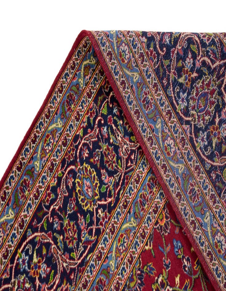 Detail image of  9' 10 x 13'  Hand Knotted Kashan Persian Wool Rug