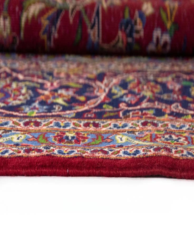 Detail image of  9' 10 x 13'  Hand Knotted Kashan Persian Wool Rug