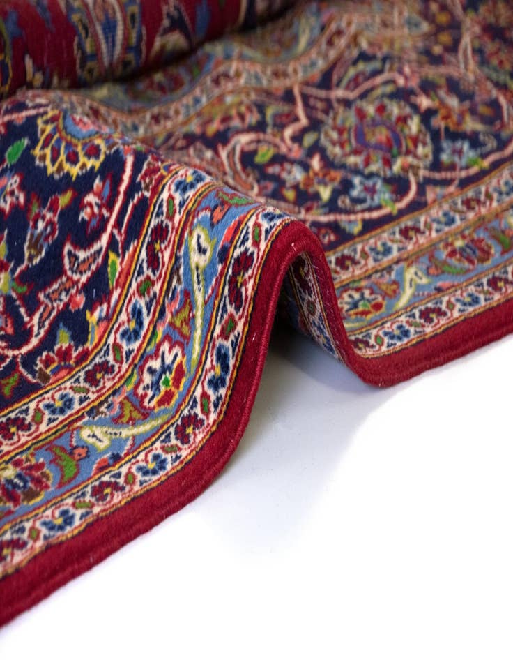 Detail image of  9' 10 x 13'  Hand Knotted Kashan Persian Wool Rug