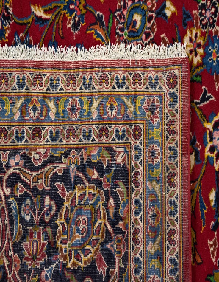 Detail image of  9' 10 x 13' 2  Hand Knotted Kashan Persian Wool Rug