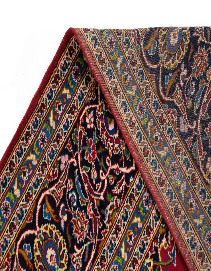 Detail image of  9' 10 x 13' 2  Hand Knotted Kashan Persian Wool Rug