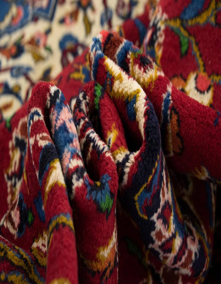 Detail image of  9' 10 x 13' 2  Hand Knotted Kashan Persian Wool Rug