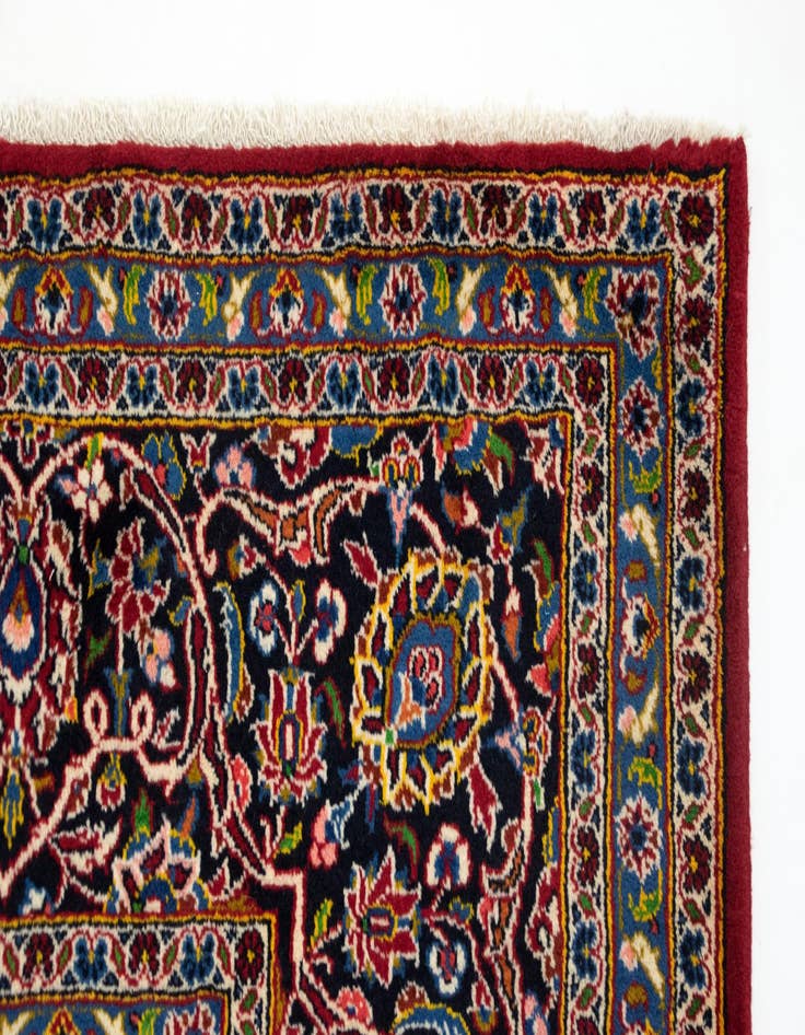 Detail image of  9' 10 x 13' 2  Hand Knotted Kashan Persian Wool Rug