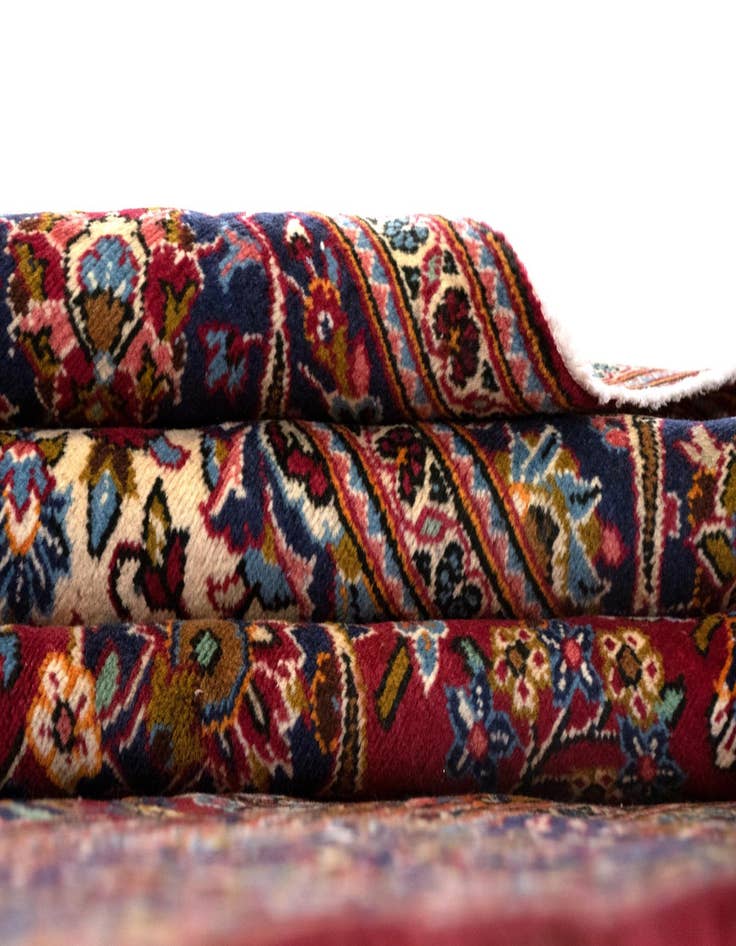 Detail image of  6' 5 x 10' 6  Hand Knotted Kashan Persian Wool Rug