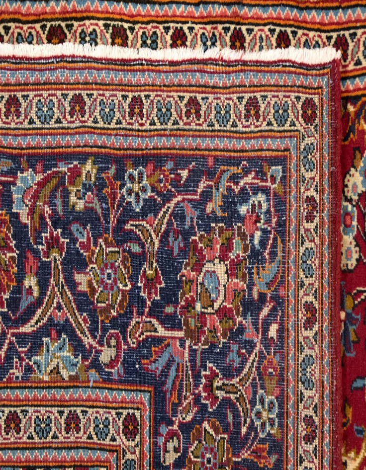 Detail image of  6' 5 x 10' 6  Hand Knotted Kashan Persian Wool Rug