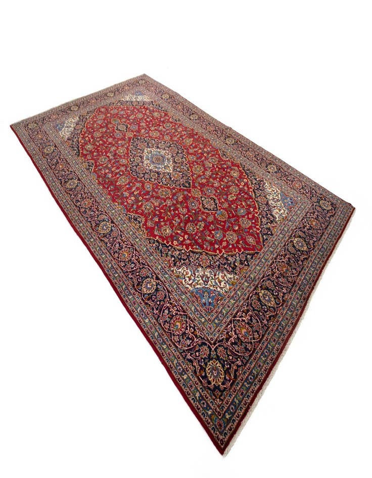 Detail image of  9' 11 x 15' 9  Hand Knotted Kashan Persian Rug