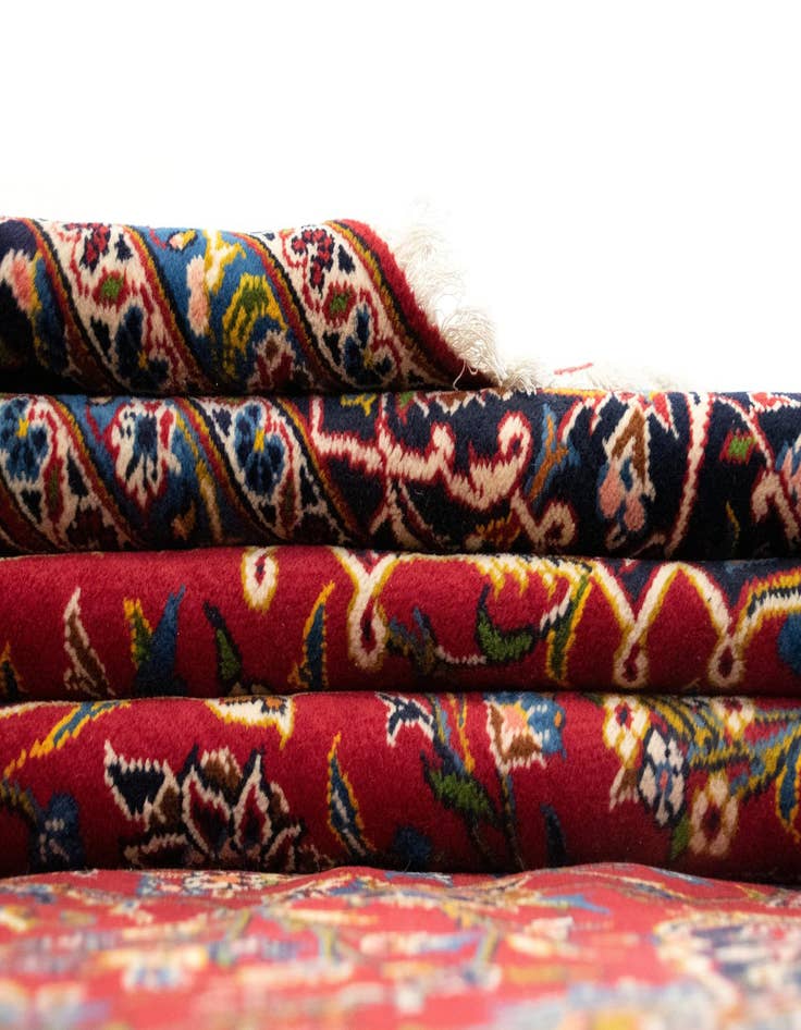 Detail image of  9' 11 x 15' 9  Hand Knotted Kashan Persian Rug