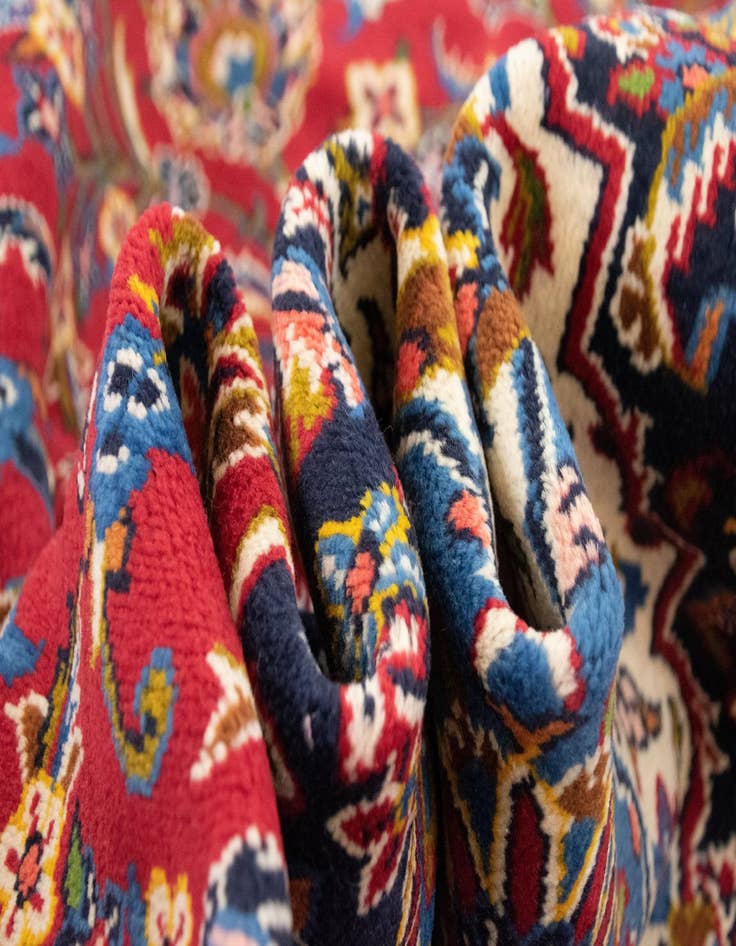 Detail image of  9' 11 x 15' 9  Hand Knotted Kashan Persian Rug