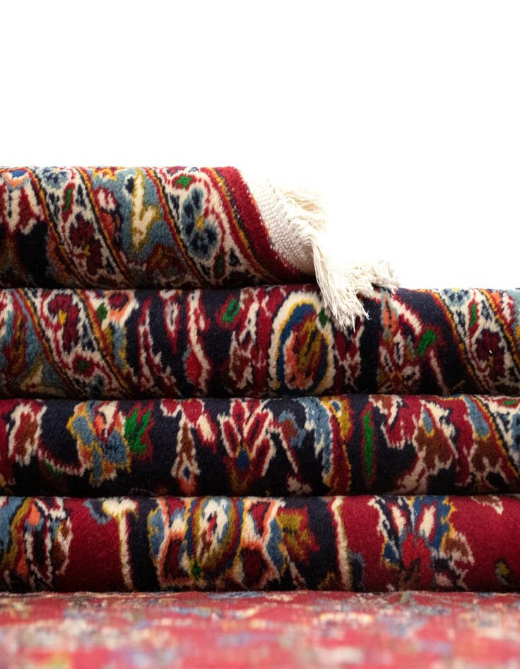 Detail image of  10' x 13' 10  Hand Knotted Kashan Persian Rug