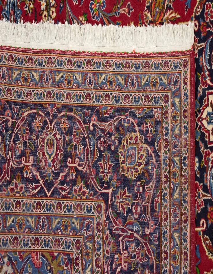 Detail image of  10' x 13' 10  Hand Knotted Kashan Persian Rug