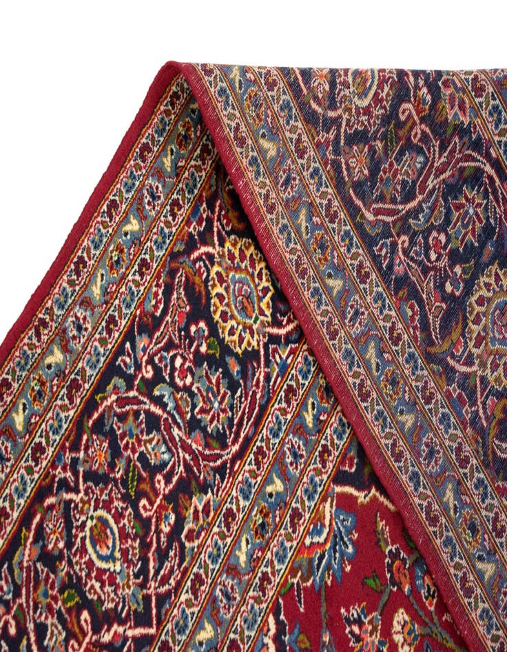 Detail image of  10' x 13' 10  Hand Knotted Kashan Persian Rug
