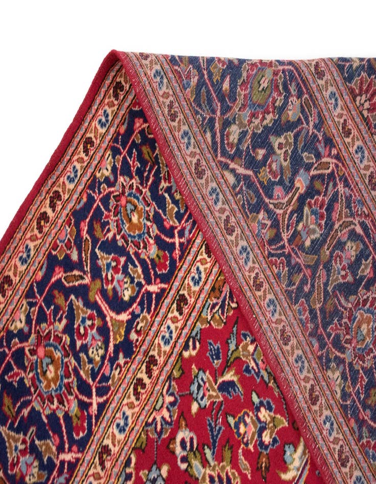 Detail image of  7' 10 x 11' 7  Hand Knotted Kashan Persian Rug