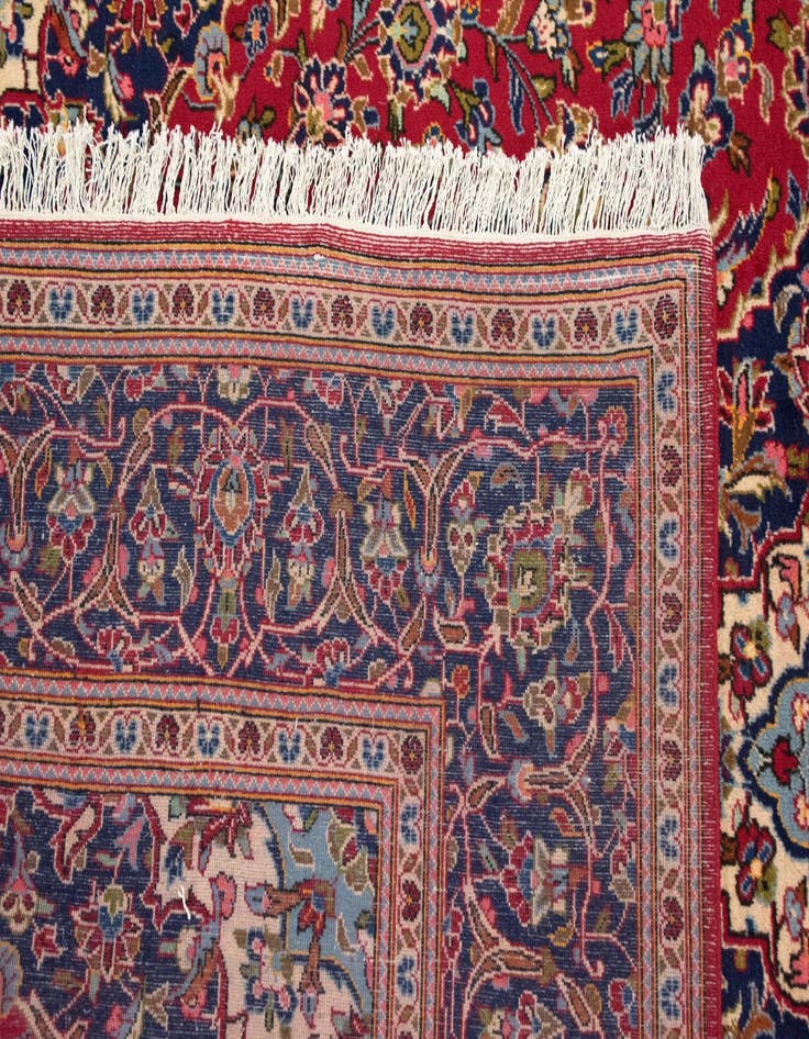 Detail image of  7' 10 x 11' 7  Hand Knotted Kashan Persian Rug