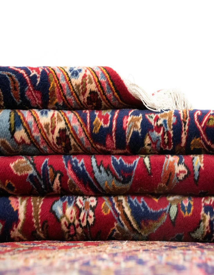 Detail image of  7' 10 x 11' 7  Hand Knotted Kashan Persian Rug