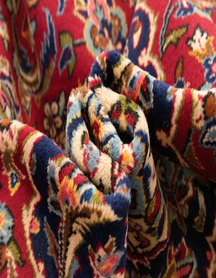 Detail image of  7' 10 x 11' 7  Hand Knotted Kashan Persian Rug