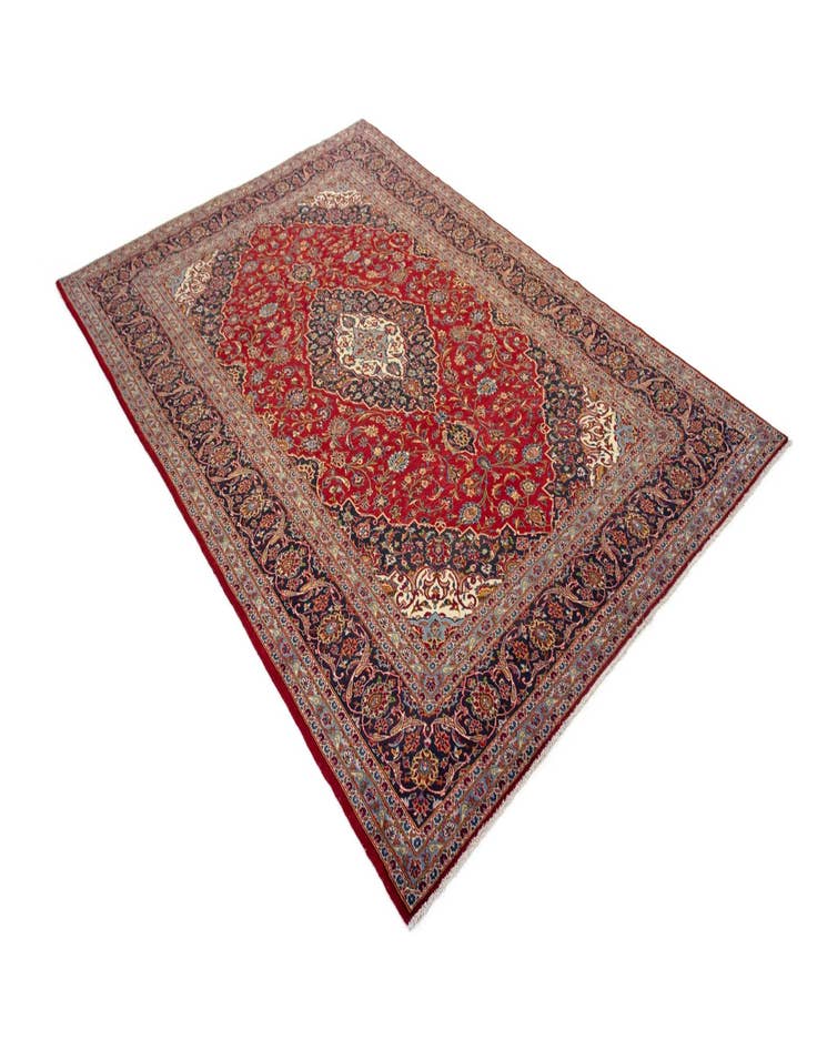 Detail image of  8' x 11' 7  Hand Knotted Kashan Persian Wool Rug