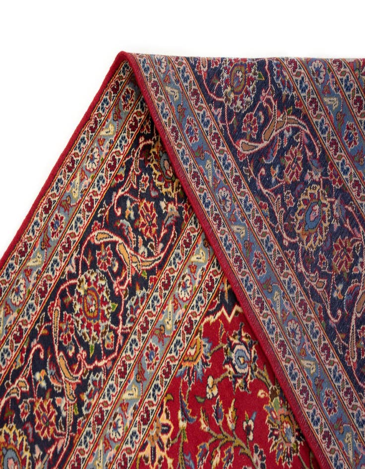 Detail image of  8' x 11' 7  Hand Knotted Kashan Persian Wool Rug