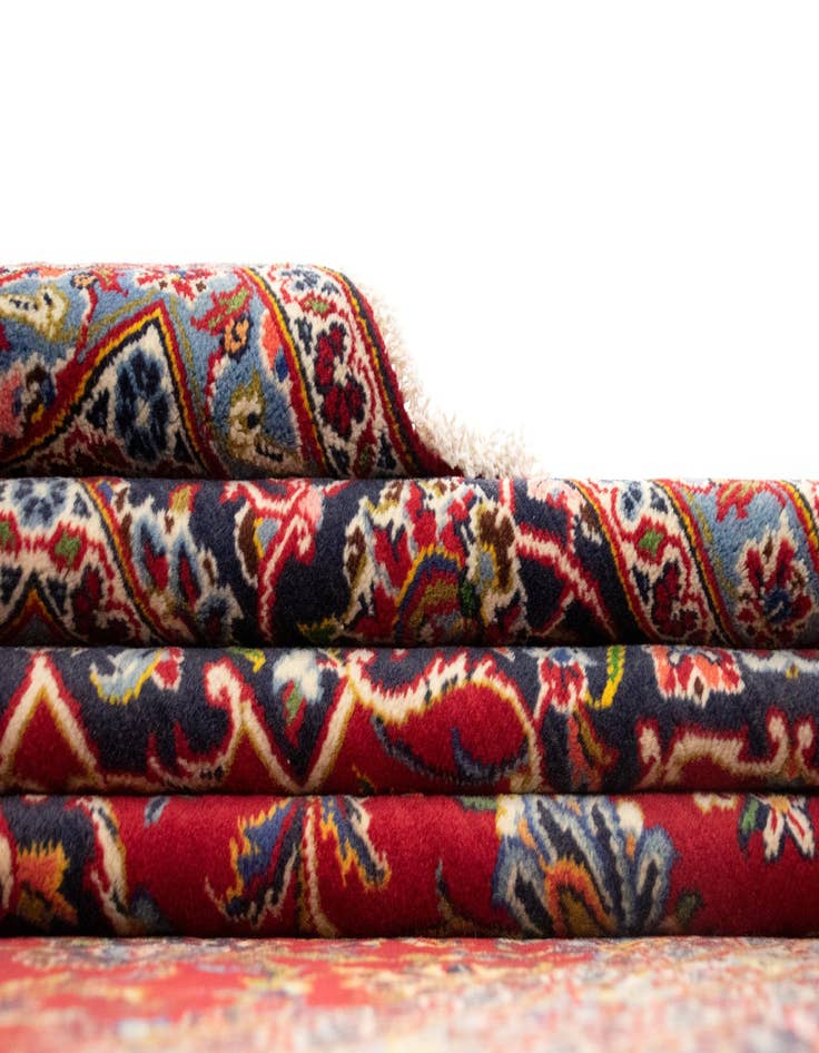 Detail image of  8' x 11' 7  Hand Knotted Kashan Persian Wool Rug