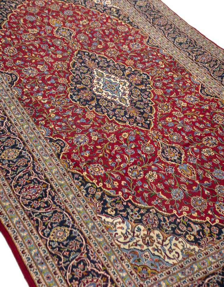 Detail image of  8' 1 x 11' 10  Hand Knotted Kashan Persian Wool Rug
