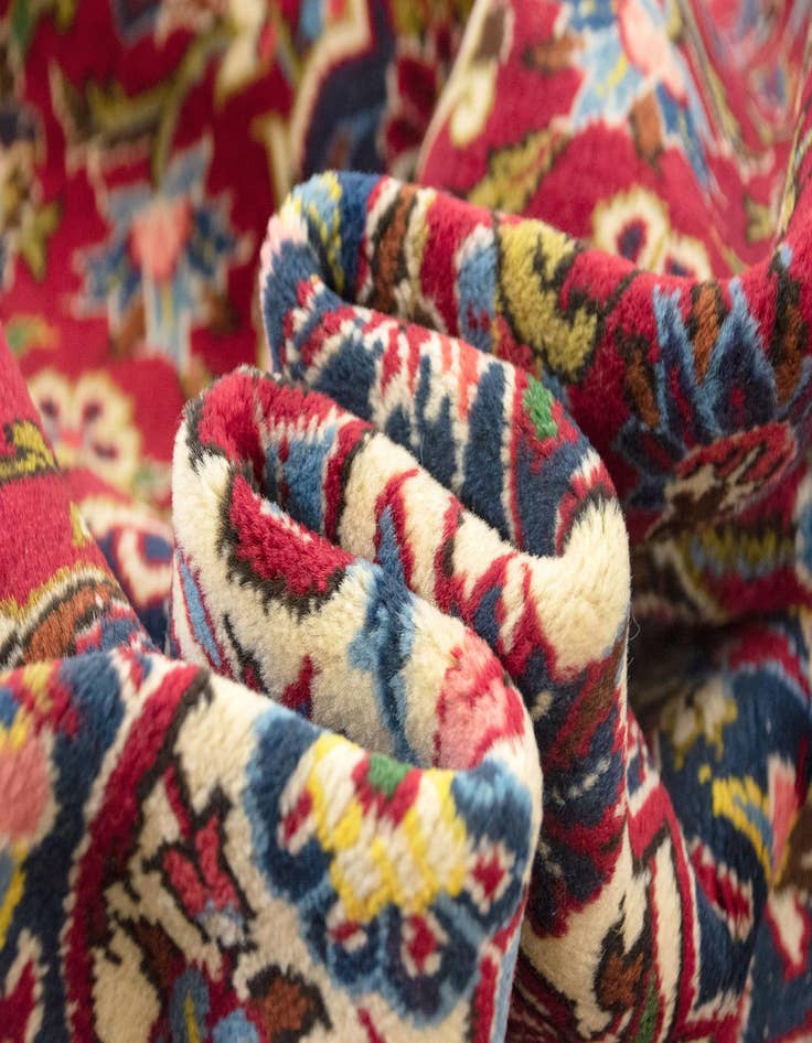 Detail image of  8' 1 x 11' 6  Hand Knotted Kashan Persian Rug