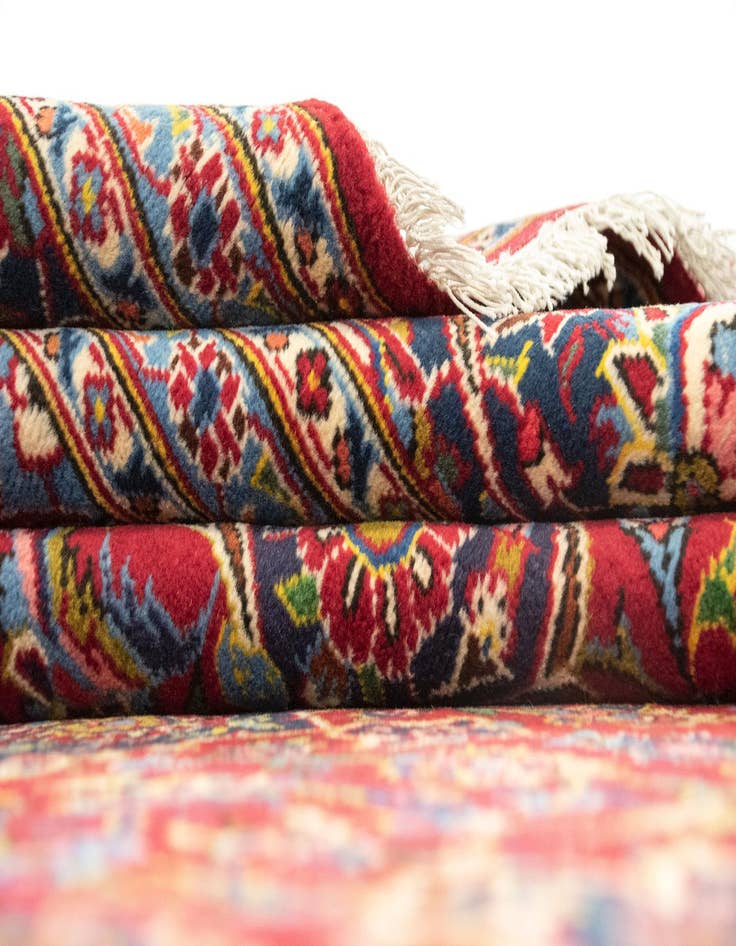 Detail image of  8' 1 x 11' 6  Hand Knotted Kashan Persian Rug