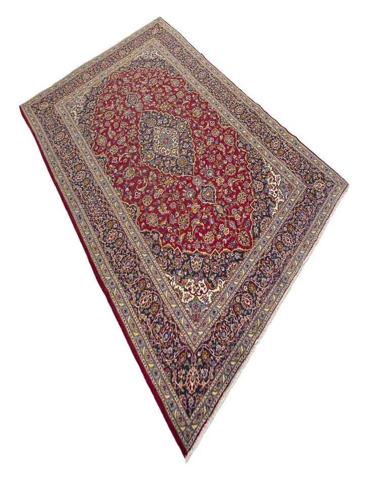 Detail image of  8' 1 x 11' 4  Hand Knotted Kashan Persian Rug