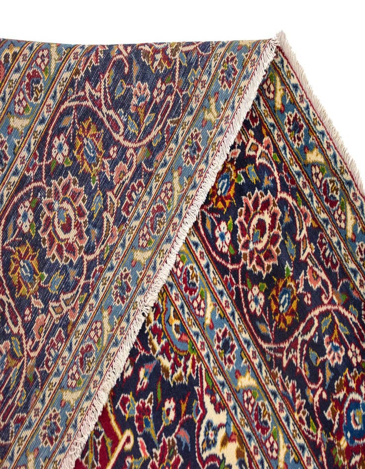 Detail image of  8' 1 x 11' 4  Hand Knotted Kashan Persian Rug
