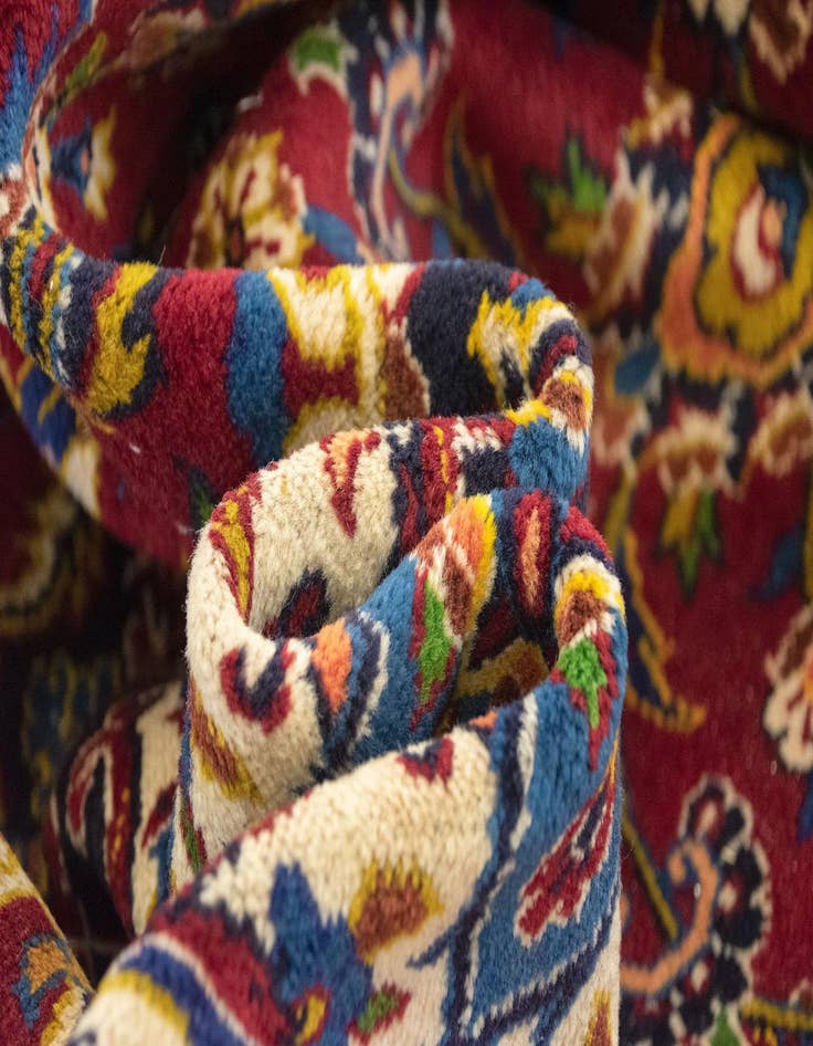 Detail image of  8' 2 x 11' 5  Hand Knotted Kashan Persian Wool Rug