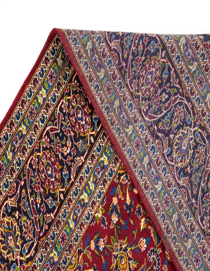 Detail image of  8' 2 x 11' 5  Hand Knotted Kashan Persian Wool Rug