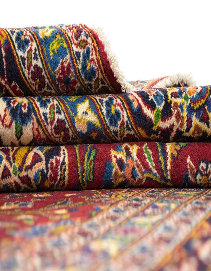 Detail image of  8' 2 x 11' 5  Hand Knotted Kashan Persian Wool Rug