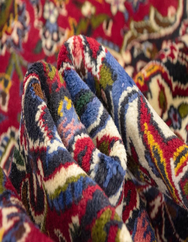 Detail image of  9' 9 x 13' 5  Hand Knotted Kashan Persian Rug