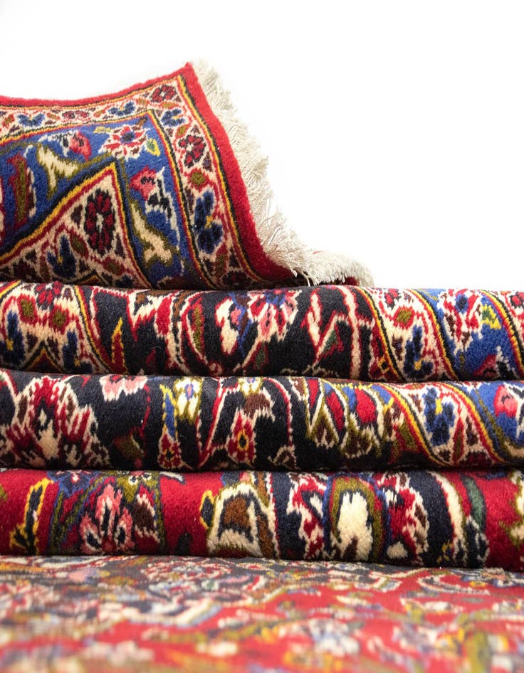 Detail image of  9' 9 x 13' 5  Hand Knotted Kashan Persian Rug