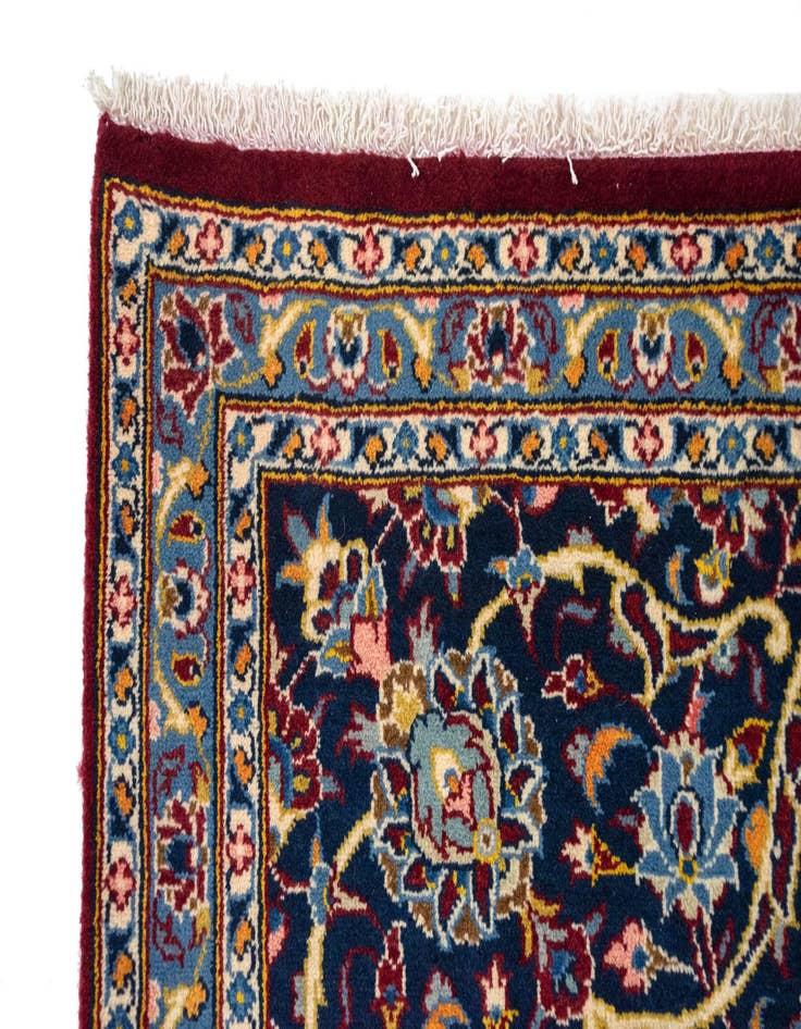 Detail image of  9' 2 x 12' 6  Hand Knotted Kashan Persian Rug