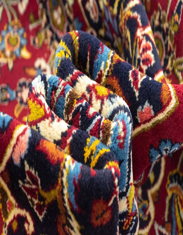 Detail image of  9' 5 x 13' 4  Hand Knotted Kashan Persian Wool Rug
