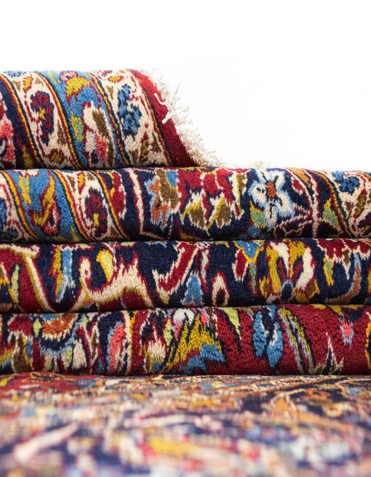 Detail image of  9' 5 x 13' 4  Hand Knotted Kashan Persian Wool Rug