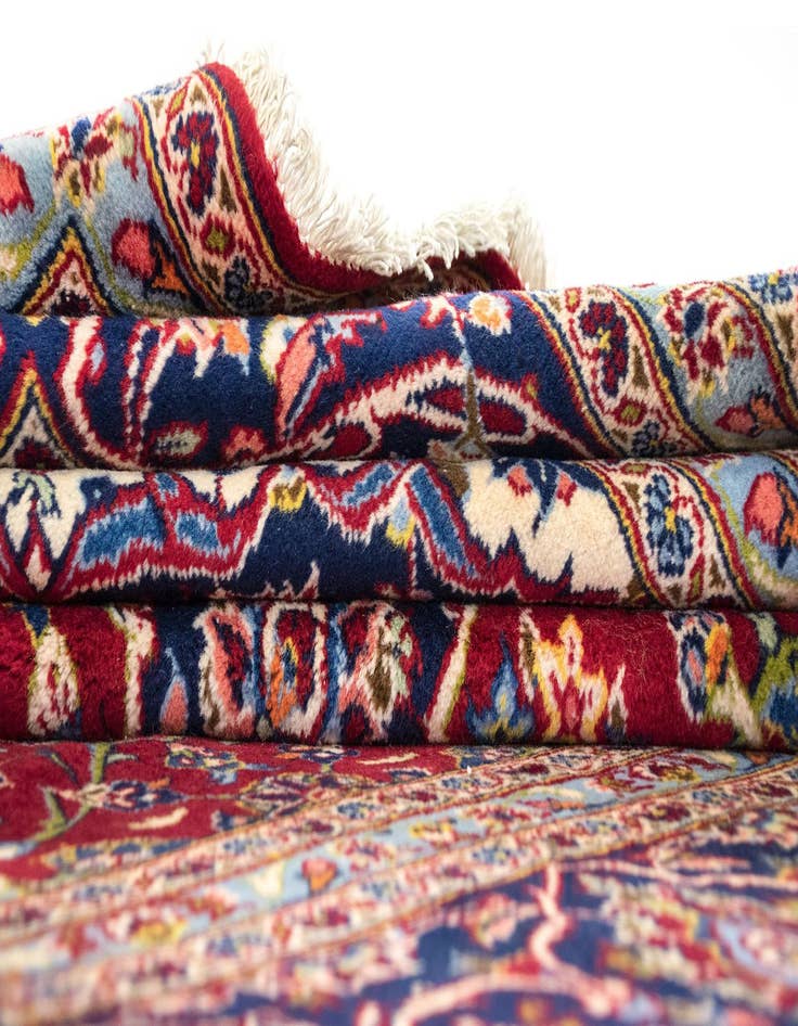 Detail image of  9' 11 x 13' 4  Hand Knotted Kashan Persian Wool Rug